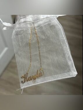 Gold-plated Custom Script Name Necklace